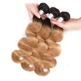 Body Wave Honey Blonde Hair Bundles with Closure or Frontal