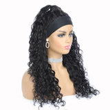 Headband Water Wave Human Hair  Wig