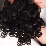 Curly Funmi Hair Human Hair Bundles with  Closure