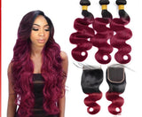 Body Wave Ombre Bundles with Closure or Frontal