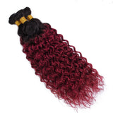 Kinky Curly Burgundy Bundles with Closure or Frontal