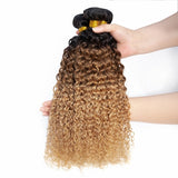 Kinky Curly Honey Blonde/Ombre Bundles with Closure or Frontal